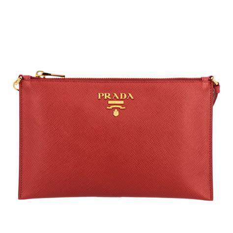 red prada clutch bag|Prada patent leather bag.